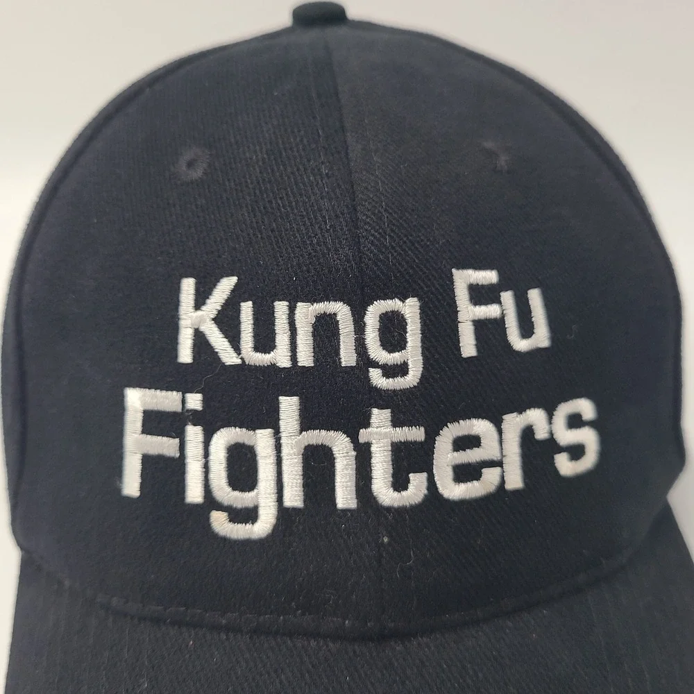 Vintage Kung Fu Fighters Hat Snapback Black White Martial Arts Casual Cotton Men